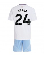 Aston Villa Amadou Onana #24 Bortedraktsett Barn 2024-25 Korte ermer (+ bukser)